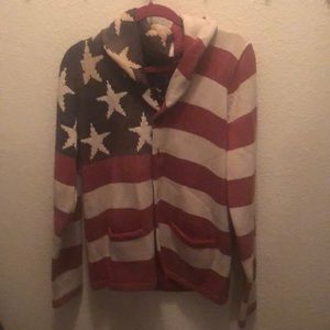 Lucky Brand men’s American flag cardigan